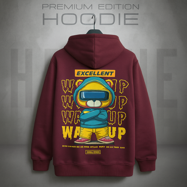 Oversized Maroon color Hoodie For Man